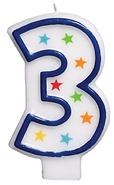#3 Birthday Star Flat Molded Candle