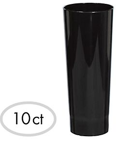 Mini Black Plastic Cordial Glasses, 10ct
