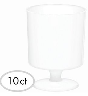 Mini White Plastic Pedestal Cups, 10ct
