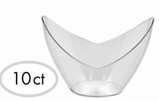 Clear Plastic Mini Oval Bowls, 2 1/2oz - 10ct