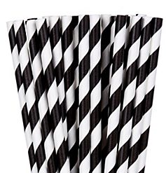 Paper Straws, Low Count - Black, 24ct