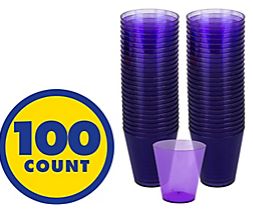 Big Party Pack New Purple Plastic Shot Glasses, 100ct