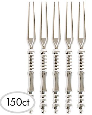 Translucent Pick Forks Hi-Ct. - Silver, 150ct