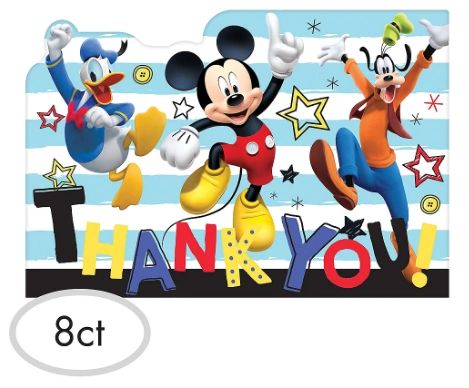 ©Disney Mickey on the Go Postcard Thank You Notes, 8ct