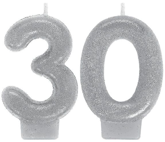 Sparkling Celebration 30 Numeral Candles