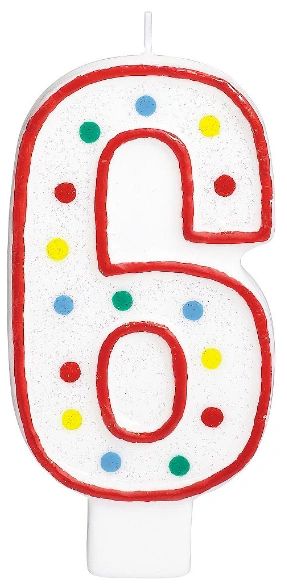 Giant Red Outline Number 6 Birthday Candle
