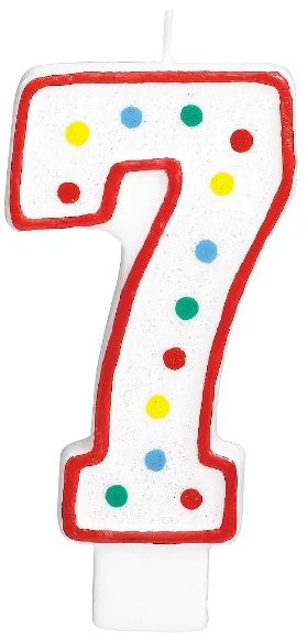 Giant Red Outline Number 7 Birthday Candle