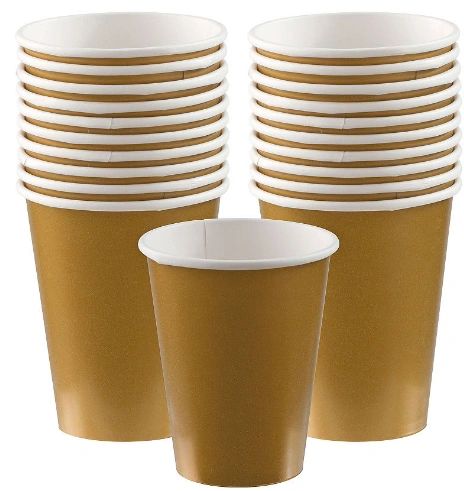 Gold Paper Cups, 9oz - 20ct