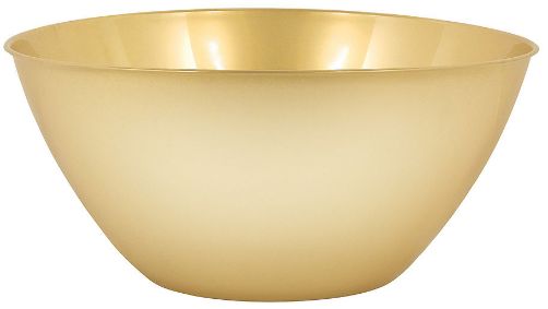 Medium Gold Plastic Bowl, 2qt