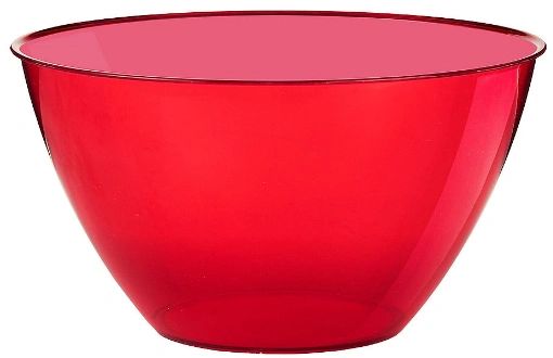 Medium Red Plastic Bowl, 2 qts