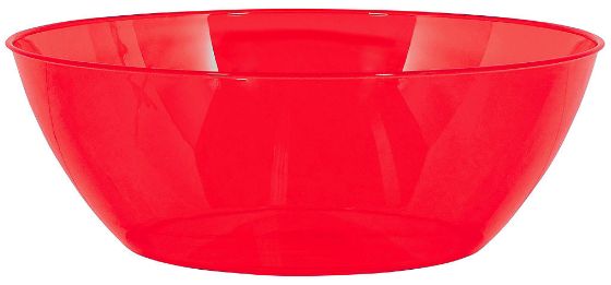 Red Plastic Serving Bowl