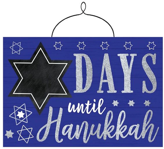 Hanukkah Countdown Chalkboard Sign