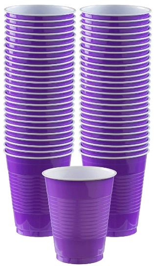 Big Party Pack New Purple Plastic Cups, 16 oz - 50ct