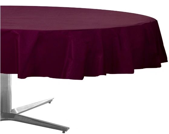Berry Round Plastic Table Cover, 84"
