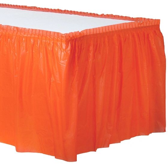 Orange Peel Solid Color Plastic Table Skirt, 14' x 29"