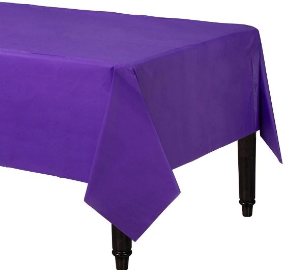 New Purple Rectangular Plastic Table Cover, 54" x 108"