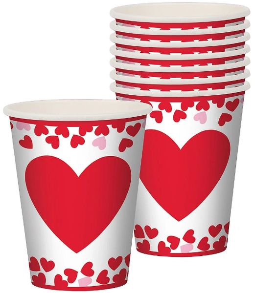 Confetti Hearts Cups, 9oz - 8ct