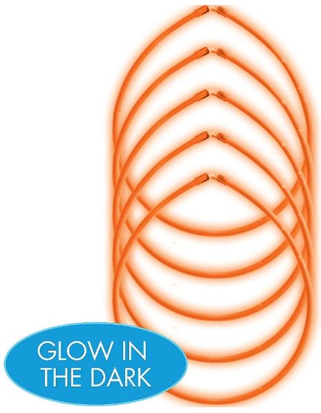 22 Inch Glow Necklace Value Pack - Orange, 5ct