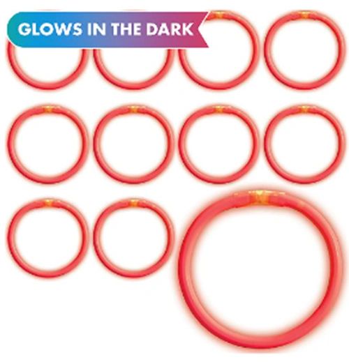 8" Red Glow Bracelets, 12ct
