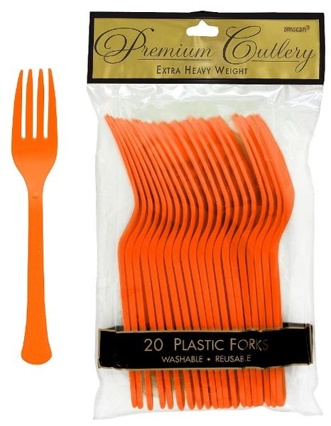 Orange Peel Premium Heavy Weight Plastic Forks 20ct