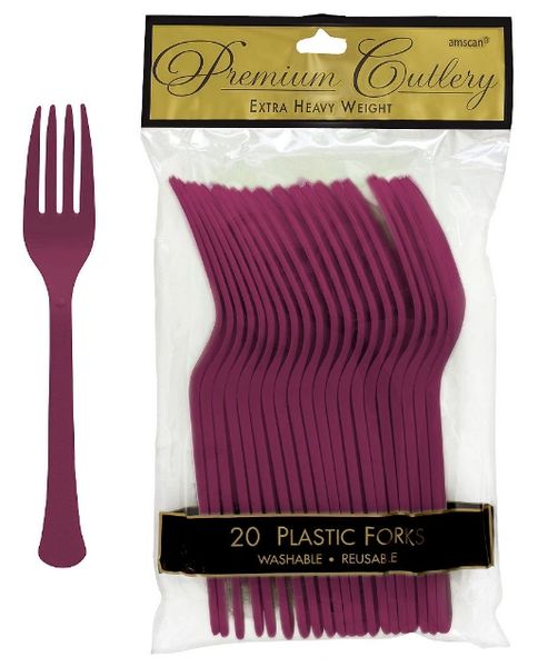 Berry Premium Heavy Weight Plastic Forks 20ct