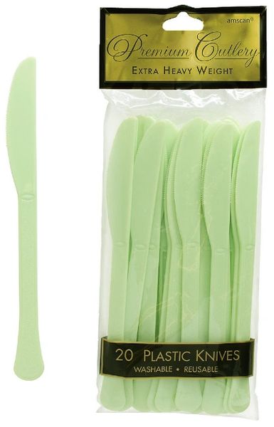 Leaf Green Premium Heavy Weight Plastic Knives 20ct