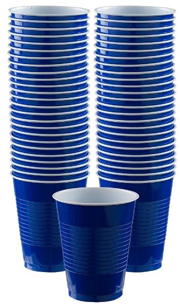Big Party Pack Bright Royal Blue Plastic Cups, 16 oz - 50ct