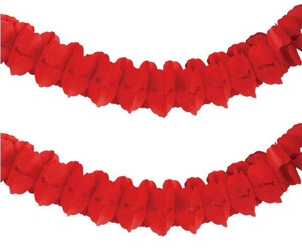 Apple Red Paper Garland, 12ft