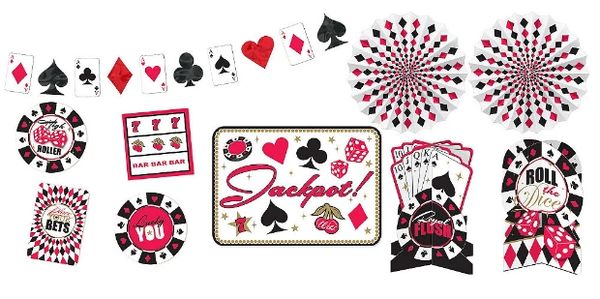 Place Your Bets Casino Room Decorating Kit, 10pc