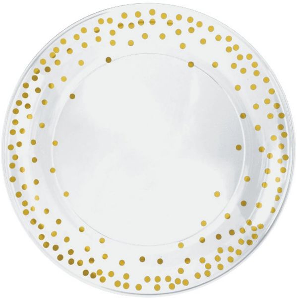 Dots Plastic Round Tray - Hot-Stamped, 14"