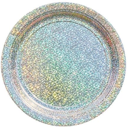 Round Prismatic Dessert Plates - Silver, 7" - 8ct