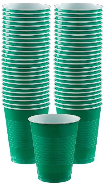 Big Party Pack Festive Green Plastic Cups, 12oz - 50ct
