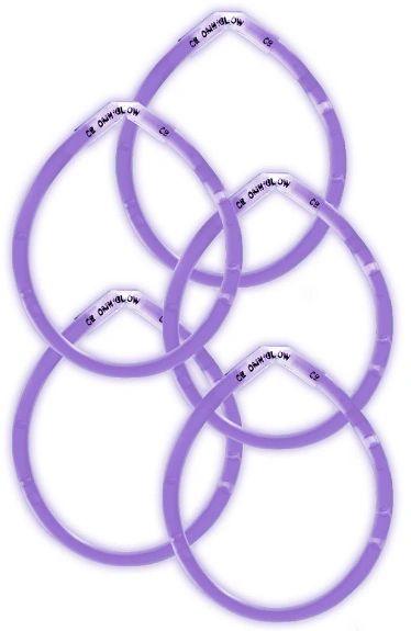 8" Purple Glow Sticks, 5ct