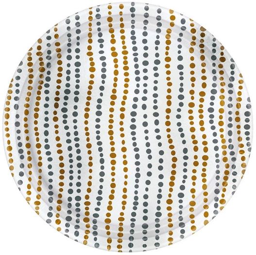 Metallic Silver & Gold Wavy Dots Dessert Plates, 7" - 8ct