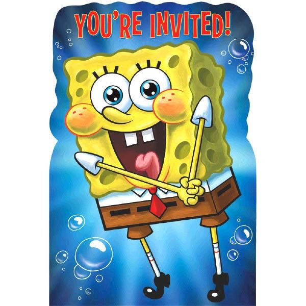 SpongeBob Invitations, 8ct