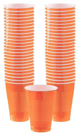 Big Party Pack Orange Plastic Cups, 12oz - 50ct
