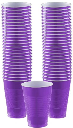 Big Party Pack New Purple Plastic Cups, 12oz - 50ct