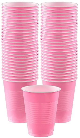 Big Party Pack New Pink Plastic Cups, 16 oz - 50ct