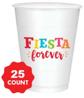 Plastic Fiesta Cups, 16 oz - 25ct