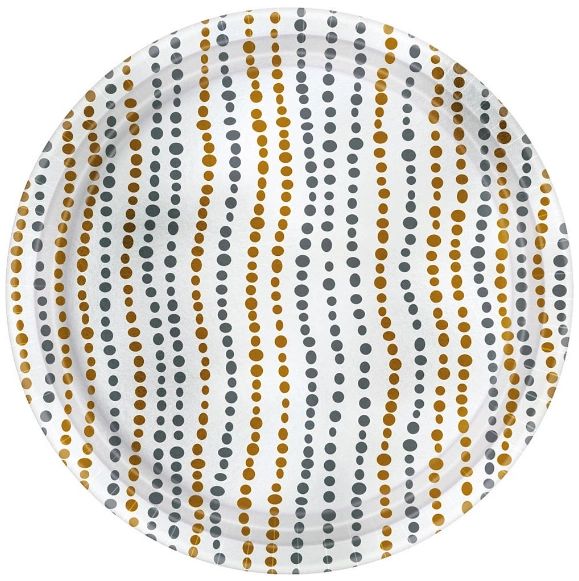 Metallic Silver & Gold Wavy Dots Dinner Plates, 10 1/2" - 8ct
