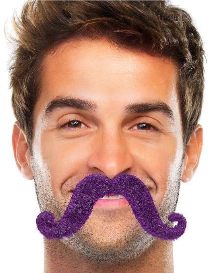 Purple Handlebar Moustache