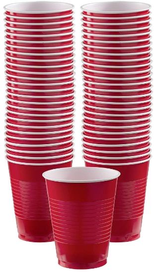 Big Party Pack Red Plastic Cups, 16 oz - 50ct