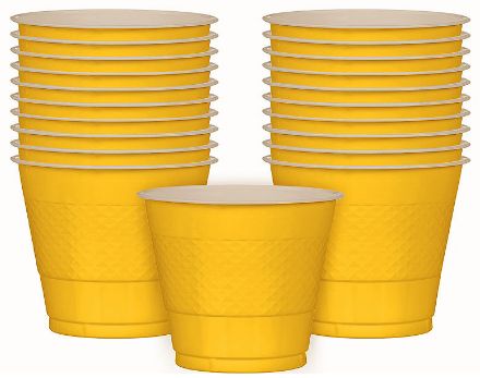 Yellow Sunshine Plastic Cups, 9 oz - 20ct