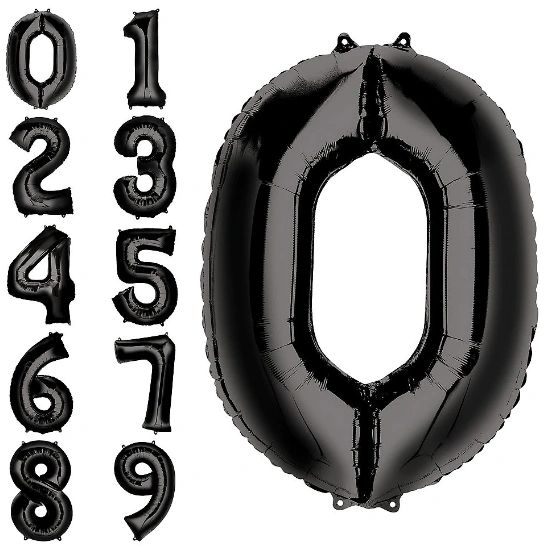 34" Number Balloons - Black