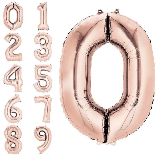 34" Number Balloons - Rose Gold