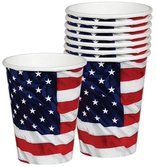 Flying Colors American Flag Cups, 9 oz - 8ct