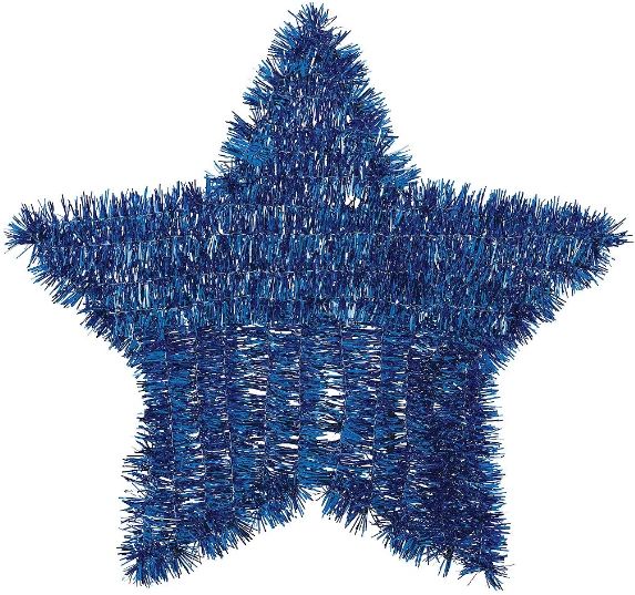 Tinsel Blue Star Sign