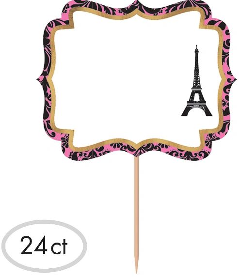 Day in Paris Personalizable Paper Picks, 24ct