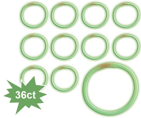 8" Glow Stick Tube - Green, 36ct