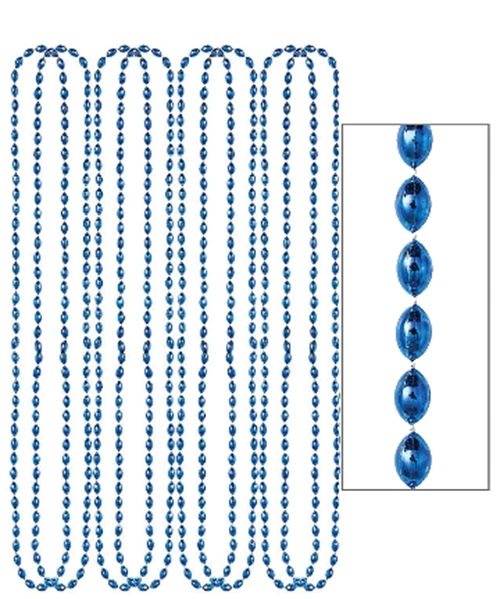 Blue Metallic Bead Necklaces, 30" - 8ct